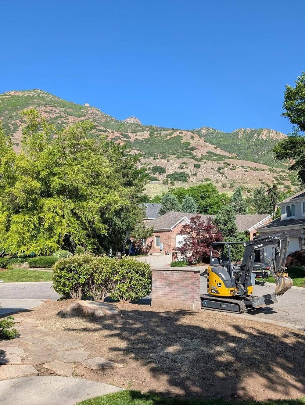 Strong Roots Co excavator clearing land in Utah